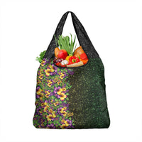 Hawaii Mardi Gras Grocery Bag Tropical Flowers Glitter Style
