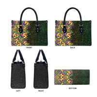 Hawaii Mardi Gras Leather Bag Tropical Flowers Glitter Style