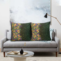 Hawaii Mardi Gras Pillow Cover Tropical Flowers Glitter Style