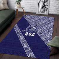Tonga Queen Salote College Area Rug 100 Years Anniversary Navy Color