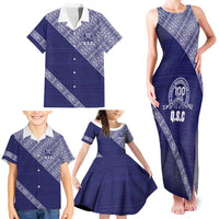 Tonga Queen Salote College Family Matching Tank Maxi Dress and Hawaiian Shirt 100 Years Anniversary Navy Color LT05 - Polynesian Pride