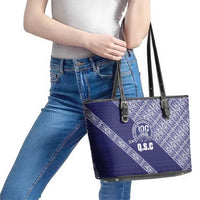 Tonga Queen Salote College Leather Tote Bag 100 Years Anniversary Navy Color