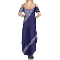 Tonga Queen Salote College Summer Maxi Dress 100 Years Anniversary Navy Color