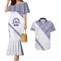 Tonga Queen Salote College Couples Matching Mermaid Dress and Hawaiian Shirt 100 Years Anniversary White Color LT05 White - Polynesian Pride