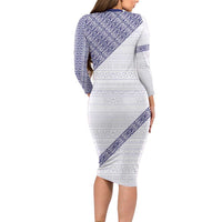 Tonga Queen Salote College Family Matching Long Sleeve Bodycon Dress and Hawaiian Shirt 100 Years Anniversary White Color LT05 - Polynesian Pride