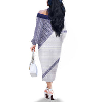 Tonga Queen Salote College Family Matching Off The Shoulder Long Sleeve Dress and Hawaiian Shirt 100 Years Anniversary White Color LT05 - Polynesian Pride