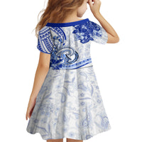 Polynesia Paisley Family Matching Off Shoulder Short Dress and Hawaiian Shirt Mix Navy Polynesian Pattern LT05 - Polynesian Pride