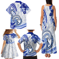 Polynesia Paisley Family Matching Tank Maxi Dress and Hawaiian Shirt Mix Navy Polynesian Pattern LT05 - Polynesian Pride