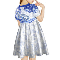 Polynesia Paisley Kid Short Sleeve Dress Mix Navy Polynesian Pattern LT05 - Polynesian Pride