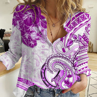 Polynesia Paisley Women Casual Shirt Mix Pink Polynesian Pattern LT05 Female Pink - Polynesian Pride