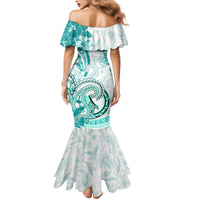 Polynesia Paisley Family Matching Mermaid Dress and Hawaiian Shirt Mix Teal Polynesian Pattern LT05 - Polynesian Pride