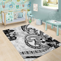 Polynesia Paisley Area Rug Mix White Polynesian Pattern