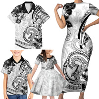 Polynesia Paisley Family Matching Short Sleeve Bodycon Dress and Hawaiian Shirt Mix White Polynesian Pattern LT05 - Polynesian Pride