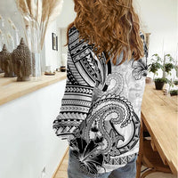 Polynesia Paisley Women Casual Shirt Mix White Polynesian Pattern LT05 - Polynesian Pride