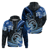Polynesia Paisley Zip Hoodie Mix Blue Polynesian Pattern LT05 - Polynesian Pride