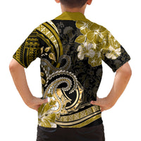 Polynesia Paisley Family Matching Long Sleeve Bodycon Dress and Hawaiian Shirt Mix Gold Polynesian Pattern LT05 - Polynesian Pride