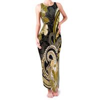 Polynesia Paisley Family Matching Tank Maxi Dress and Hawaiian Shirt Mix Gold Polynesian Pattern LT05 Mom's Dress Gold - Polynesian Pride