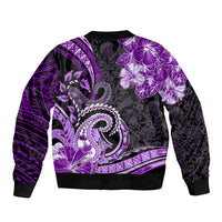 Polynesia Paisley Bomber Jacket Mix Purple Polynesian Pattern LT05 - Polynesian Pride