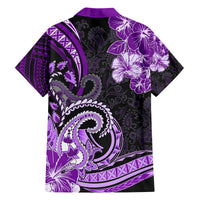 Polynesia Paisley Family Matching Tank Maxi Dress and Hawaiian Shirt Mix Purple Polynesian Pattern LT05 - Polynesian Pride