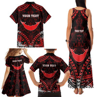 Personalised Easter Island Family Matching Tank Maxi Dress and Hawaiian Shirt Polynesian Pattern Emblem