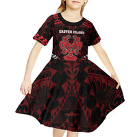 Personalised Easter Island Kid Short Sleeve Dress Polynesian Pattern Emblem
