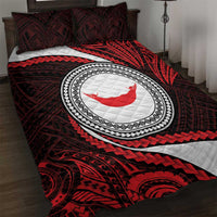 Easter Island Quilt Bed Set Moai Statues Polynesian Style