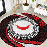 Easter Island Round Carpet Moai Statues Polynesian Style