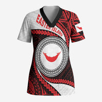 Easter Island Scrub Top Moai Statues Polynesian Style - Polynesian Pride