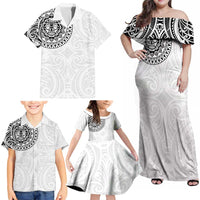 New Zealand Aotearoa Family Matching Off Shoulder Maxi Dress and Hawaiian Shirt Maori Te Mata O Rongokako