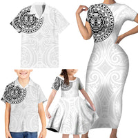 New Zealand Aotearoa Family Matching Short Sleeve Bodycon Dress and Hawaiian Shirt Maori Te Mata O Rongokako LT05 - Polynesian Pride
