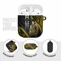 Hawaii Kuhio The Citizen Prince AirPods Case Gold Polynesian Tribal Tattoo