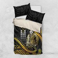 Hawaii Kuhio The Citizen Prince Bedding Set Gold Polynesian Tribal Tattoo