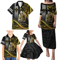 Hawaii Kuhio The Citizen Prince Family Matching Puletasi and Hawaiian Shirt Gold Polynesian Tribal Tattoo LT05 - Polynesian Pride