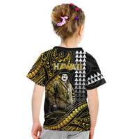 Hawaii Kuhio The Citizen Prince Kid T Shirt Gold Polynesian Tribal Tattoo