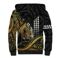 Hawaii Kuhio The Citizen Prince Sherpa Hoodie Gold Polynesian Tribal Tattoo