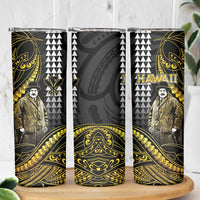 Hawaii Kuhio The Citizen Prince Skinny Tumbler Gold Polynesian Tribal Tattoo LT05 - Polynesian Pride
