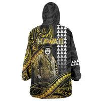 Hawaii Kuhio The Citizen Prince Wearable Blanket Hoodie Gold Polynesian Tribal Tattoo