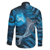 New Zealand Matariki Family Matching Off The Shoulder Long Sleeve Dress and Hawaiian Shirt Maori Koru With Humpback Whale Blue LT05 - Polynesian Pride