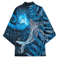 New Zealand Matariki Kimono Maori Koru With Humpback Whale Blue