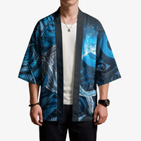 New Zealand Matariki Kimono Maori Koru With Humpback Whale Blue