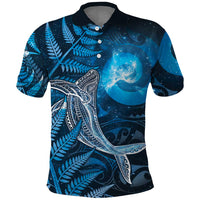 New Zealand Matariki Polo Shirt Maori Koru With Humpback Whale Blue