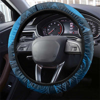 New Zealand Matariki Steering Wheel Cover Maori Koru With Humpback Whale Blue