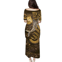 New Zealand Matariki Puletasi Maori Koru With Humpback Whale Gold