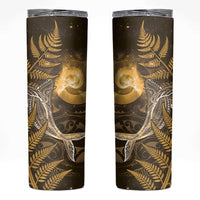 New Zealand Matariki Skinny Tumbler Maori Koru With Humpback Whale Gold LT05 Gold - Polynesian Pride