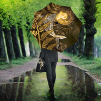 New Zealand Matariki Umbrella Maori Koru With Humpback Whale Gold