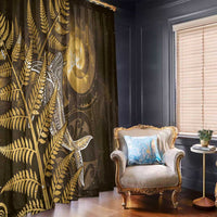 New Zealand Matariki Window Curtain Maori Koru With Humpback Whale Gold