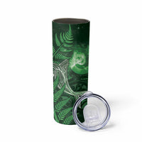New Zealand Matariki Skinny Tumbler Maori Koru With Humpback Whale Green LT05 - Polynesian Pride