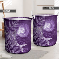 New Zealand Matariki Laundry Basket Maori Koru With Humpback Whale Purple