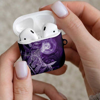 New Zealand Matariki AirPods Case Maori Koru With Humpback Whale Purple