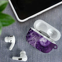New Zealand Matariki AirPods Case Maori Koru With Humpback Whale Purple